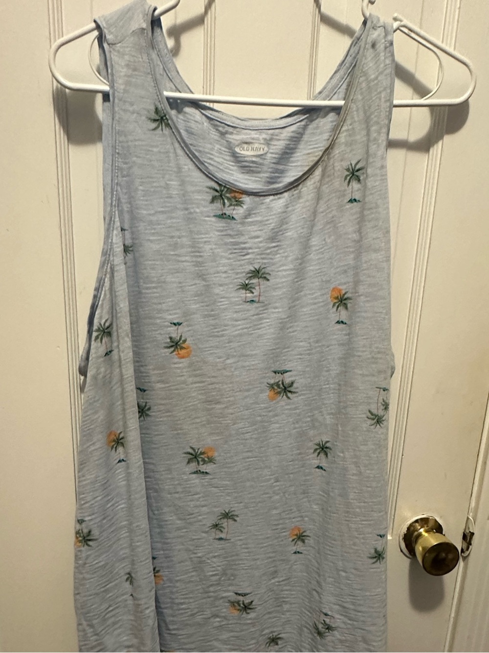 Old Navy Light Blue Palm Print Tank